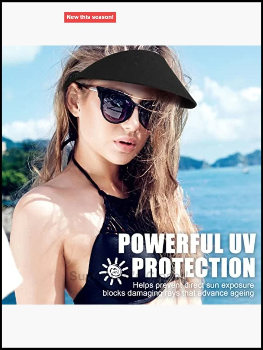 3-Pack Solid Foam String Visors Adjustable Sun Hats for Tennis Golf